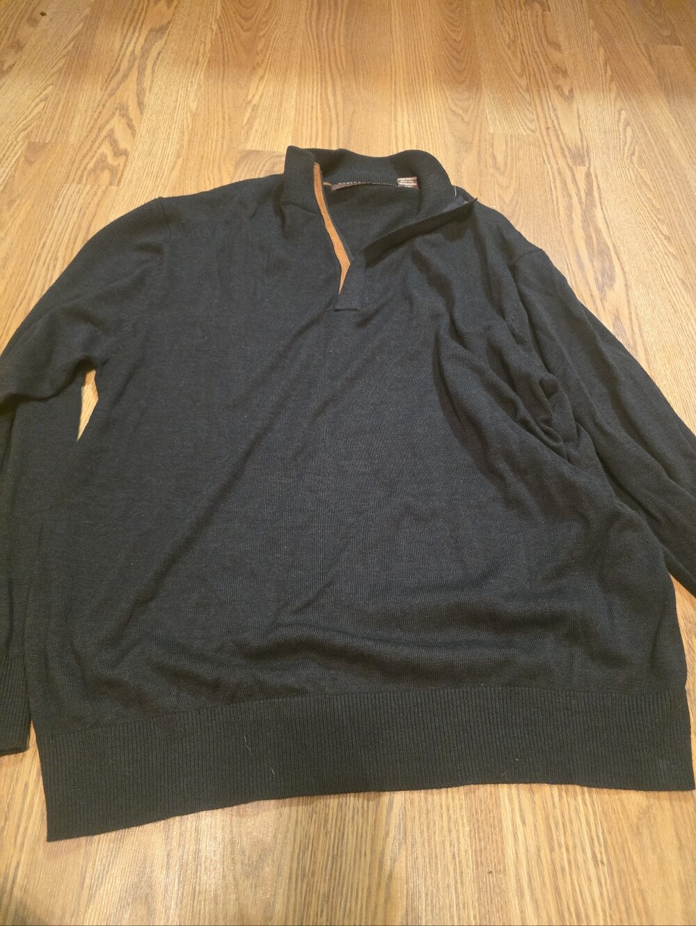 Men's Black Quarter-Zip Sweater - Woodland Trail